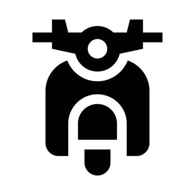 Motorsiklet web simgesi, beyaz arkaplanda izole edilmiş basit vektör illüstrasyonu