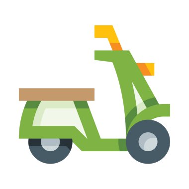 Motorsiklet web simgesi, beyaz arkaplanda izole edilmiş basit vektör illüstrasyonu