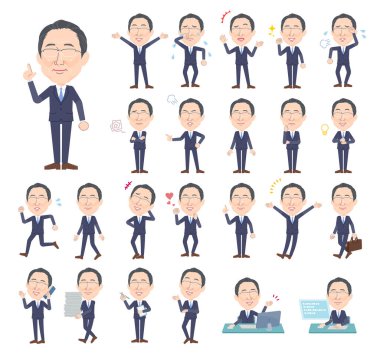 Çeşitli duyguları ifade eden gözlüklü bir grup orta yaşlı adam. Yönlendirmesi çok kolay..