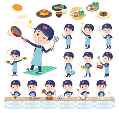 Yemek pişirmekle ilgili bir dizi postacı. Vektör sanatını düzenlemek çok kolay..