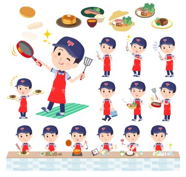 Yemek pişirmekle ilgili bir dizi postacı. Vektör sanatını düzenlemek çok kolay..