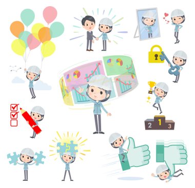 Başarı ve olumluluk üzerine çalışan bir grup ustabaşı kadın. Vektör sanatını düzenlemek çok kolay..