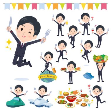 Yemek olaylarında çalışan bir takım elbise. Yönlendirici sanatı düzenlemek çok kolay..