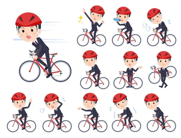 一套在公路自行车上的邮差套装 矢量艺术很容易编辑 — 图库矢量图片