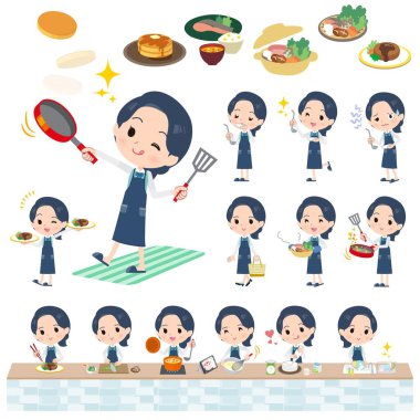 Bir grup tezgahtar kadın aşçılıkla ilgili. Vektör sanatını düzenlemek çok kolay..