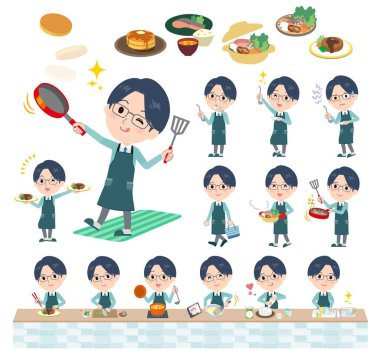 Bir grup tezgahtar aşçılıkla ilgili. Vektör sanatını düzenlemek çok kolay..