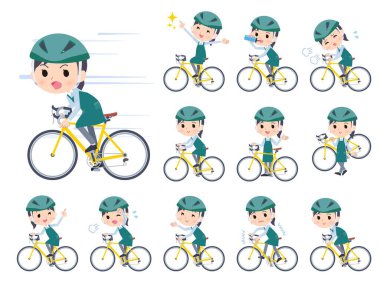 Bir grup süpermarket çalışanı bisiklete biniyor. Yönlendirmesi çok kolay..