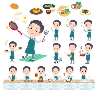 Süpermarket personeli aşçılıkla ilgili. Vektör sanatını düzenlemek çok kolay..