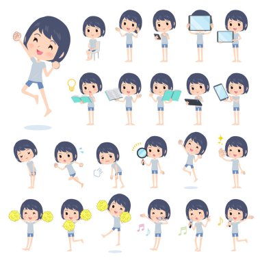 Akıllı telefonlar gibi dijital cihazları olan bir grup parasız avatar kadın. Düzenlemesi çok kolay vektör sanatı..