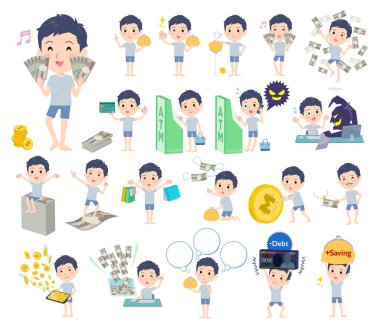 Para ve ekonomiyle ilgilenen bir grup ödenmemiş avatar. Vektör sanatını düzenlemek çok kolay..