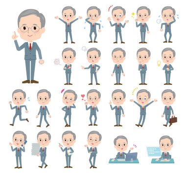 Çeşitli duyguları ifade eden bir iş adamı. Vektör sanatını düzenlemek çok kolay..