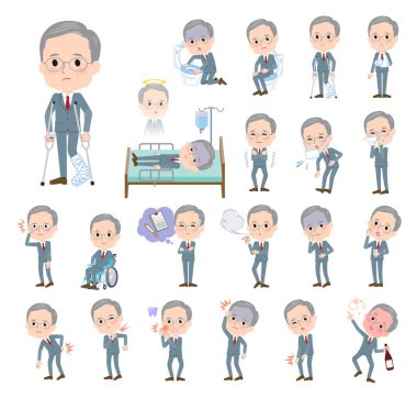 Sakatlığı ve hastalığı olan bir grup iş adamı. Vektör sanatını düzenlemek çok kolay..