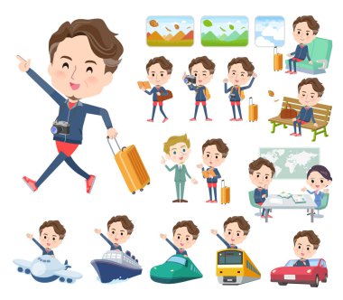 Seyahat sırasında spor giyim sektöründe çalışan bir grup orta yaşlı adam. Yönlendirme sanatını düzenlemek çok kolay..