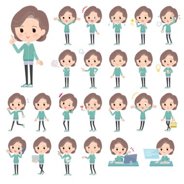 Mavi Yeşil formalı bir grup ortanca kadın değişik duygular ifade ediyor. Yönlendirmesi çok kolay..