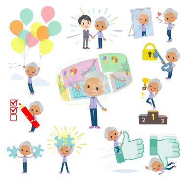 Mor formalı bir grup yaşlı kadın başarıya ve pozitife odaklanmış. Yönlendirmesi çok kolay..