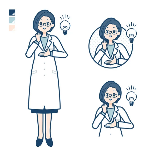 Woman Doctor Lab Coat Came Images Vector Art Easy Edit – stockvektor