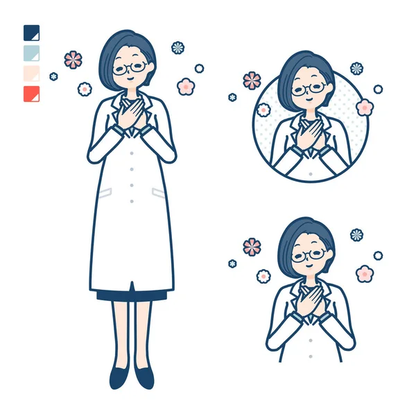 Woman Doctor Lab Coat Rest Images Vector Art Easy Edit — Wektor stockowy