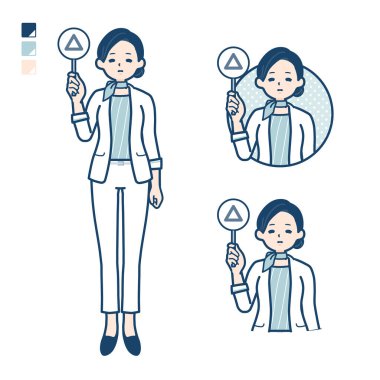 Güzellik danışmanı kadın bir üçgen paneli görüntüsü koydu. Bu vektör sanatı, yani düzenlemek kolay..