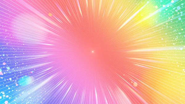 虹色の放射線背景 編集しやすいベクトルデータ — ストックベクタ