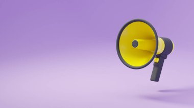 3DCG 'de çizilmiş bir megafonun tasviri. Çaprazdan alındı.