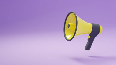 3DCG 'de çizilmiş bir megafonun tasviri. Yandan ateş et..