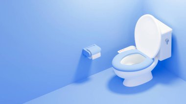 3 boyutlu resimden oluşan tuvalet resmi.