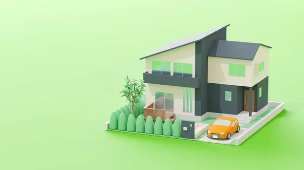 3Dイラストで構成された住宅のイメージ — ストック写真