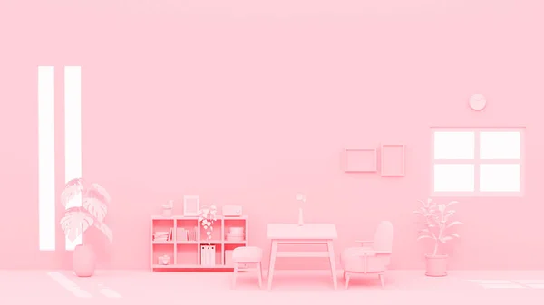 Illustration Pink Living Room Image — Stock Photo, Image