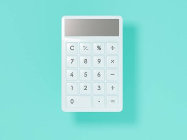 3B illüstrasyondan oluşan bir hesap makinesinin resmi.