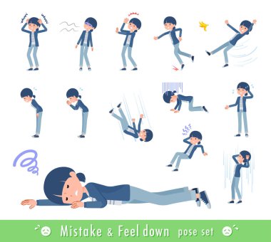 Başarısızlık ve depresyonu ifade eden bir dizi doğal tarz kadın. Yönlendirme sanatını düzenlemek çok kolay..