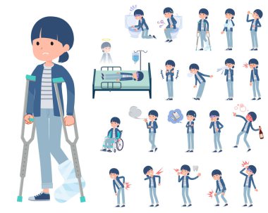 Yaralı ve hastalıklı bir grup doğal tarz kadın. Yönlendirmesi çok kolay..