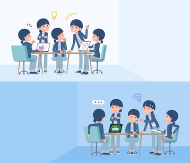 Bir grup doğal stil kadının intraserebral buluşması. Vektör sanatını düzenlemek çok kolay..