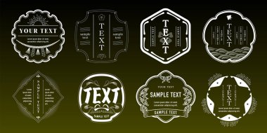 A retro design label set.one tone design.It is vector data that is easy to edit.