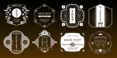 A retro design label set.one tone design.It is vector data that is easy to edit.