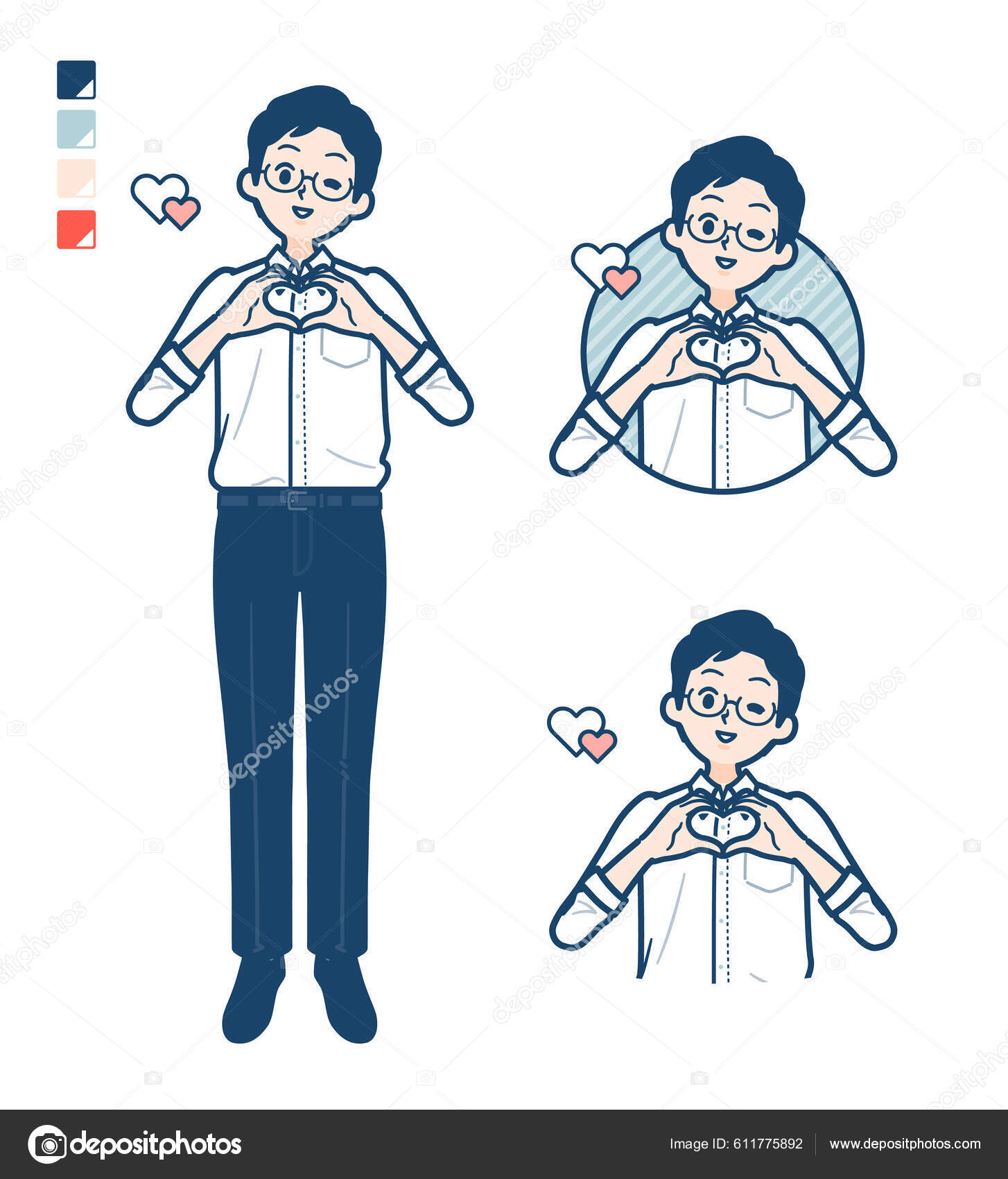Hombre Con Camisa Haciendo Símbolo Del Corazón Mano Images Arte