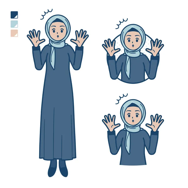 Una Mujer Árabe Hijab Con Imágenes Sorprendentes Arte Vectorial Por — Archivo Imágenes Vectoriales