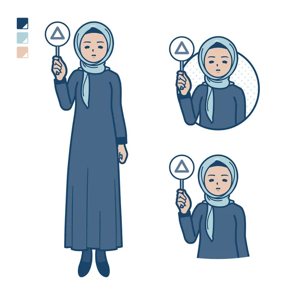 Una Mujer Árabe Hijab Con Sacar Panel Triangular Images Arte — Archivo Imágenes Vectoriales
