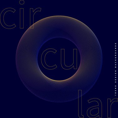 Vektör soyut karanlık gradyan çizimi. Dairesel spirograf halka ile modern geometrik gerileme