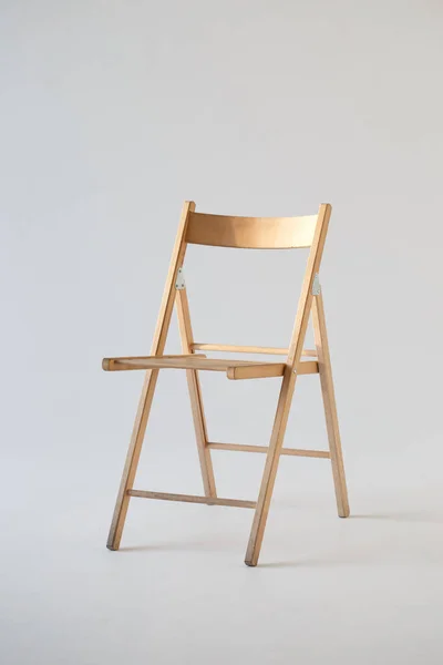 Folding Wooden Chair Light Gray Background — Stock Photo, Image