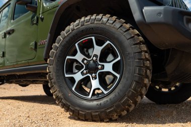 Istanbul, Turkey - August 9 2022 : Jeep Wrangler Unlimited Rubicon is the 4-door off-road vehicle manufactured by Jeep.