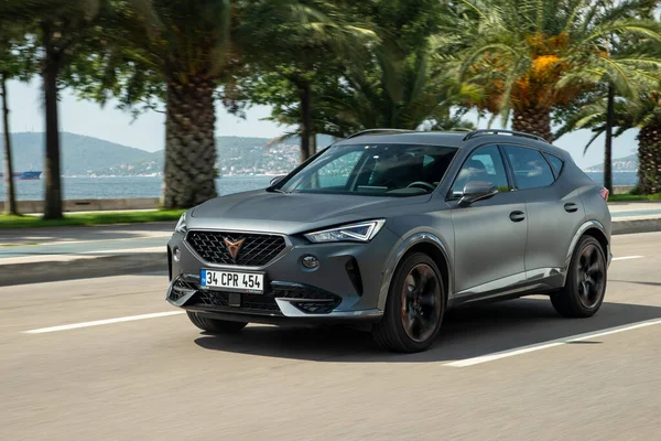 Istanbul, Turkey - August 30 2022 :  Cupra Formentor is a compact crossover SUV manufactured by the Spanish car manufacturer SEAT under their Cupra performance-oriented sub-brand.
