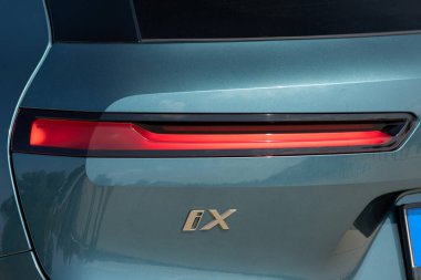 Istanbul, Turkey - August 30 2022 : BMW iX is a battery-electric mid-size luxury crossover SUV manufactured and marketed by the German automobile manufacturer BMW.