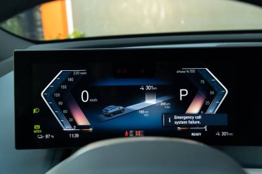 Istanbul, Turkey - August 30 2022 : BMW iX is a battery-electric mid-size luxury crossover SUV manufactured and marketed by the German automobile manufacturer BMW.