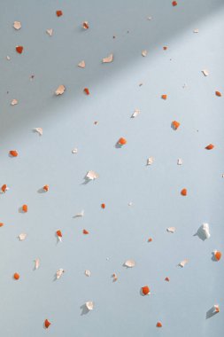 Yumurta kabuklu Paskalya dokusu. Sert gölgeli sabah sahnesi..