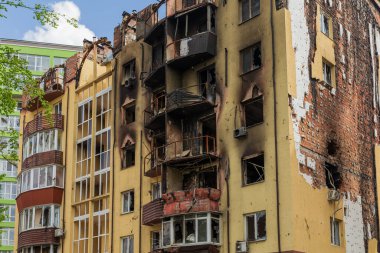 Terror attack. Ukraine, russia war. Irpen. Irpin after russian invaders. - 05.16.2022 IRPIN. UKRAINE