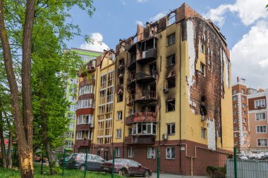 Terör saldırısı. Ukrayna, Rusya savaşı. Irpen. Rus istilacılardan sonra Irpin. - 05.16.2022 IRPIN. UKRAİNA