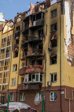 Terör saldırısı. Ukrayna, Rusya savaşı. Irpen. Rus istilacılardan sonra Irpin. - 05.16.2022 IRPIN. UKRAİNA