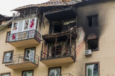 Terör saldırısı. Ukrayna, Rusya savaşı. Irpen. Rus istilacılardan sonra Irpin. - 05.16.2022 IRPIN. UKRAİNA