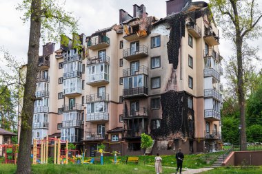 Terör saldırısı. Ukrayna, Rusya savaşı. Irpen. Rus istilacılardan sonra Irpin. - 05.16.2022 IRPIN. UKRAİNA