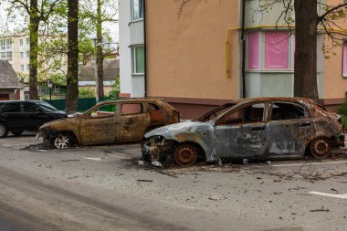 Terör saldırısı. Ukrayna, Rusya savaşı. Irpen. Rus istilacılardan sonra Irpin. - 05.16.2022 IRPIN. UKRAİNA